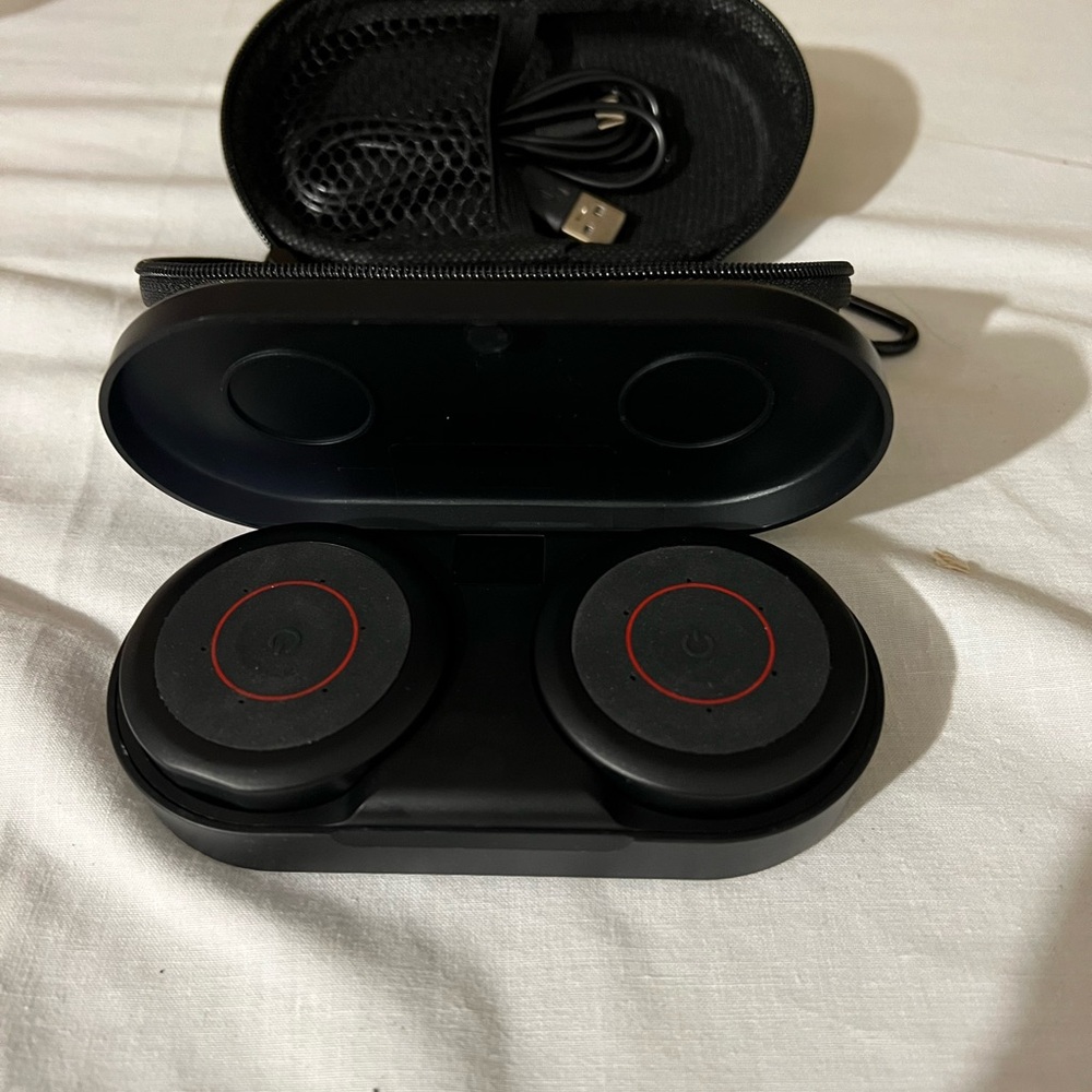 Wireless Black Earbuds with Charging Case